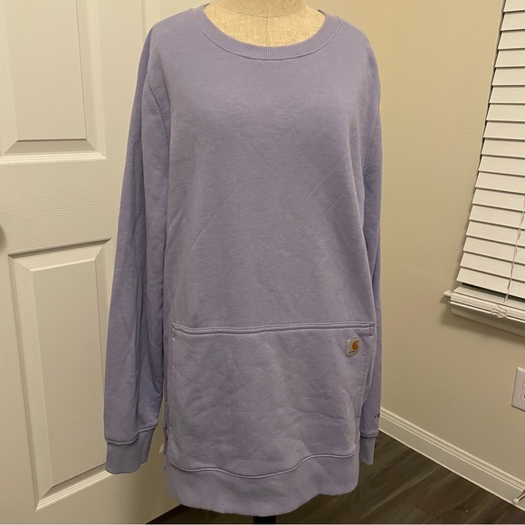 Carhartt Force Women's Light Purple Crew Neck Sweater Size L - Picture 1 of 11